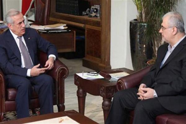 الرئيس ميشال سليمان والنائب محمد رعد المنتمي إلى حزب الله