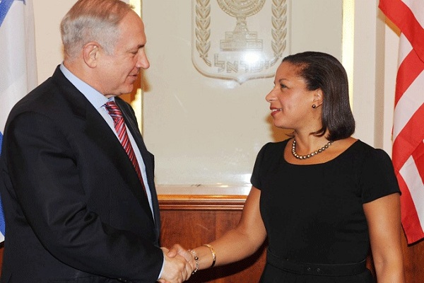 رايس في لقاء سابق مع رئيس الحكومة الإسرائيلية 