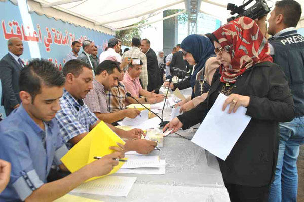 صحافيون عراقيون خلال انتخابات نقابتهم لعام 2014