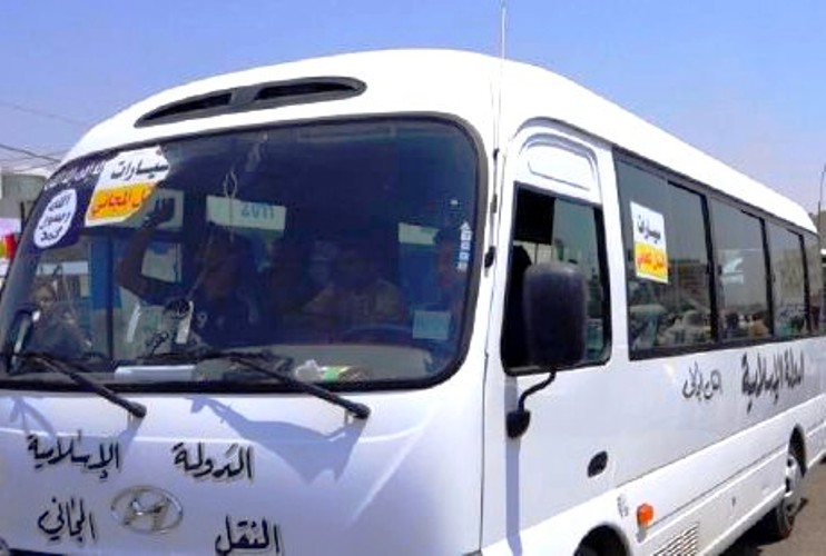 حافلة للنقل المجاني وفرتها دولة البغدادي من أجل تنظيم 