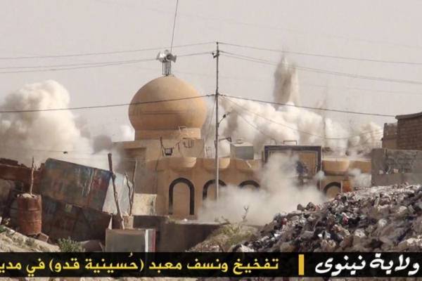 تنظيم الدولة الإسلامية يدمر حسينية في تلعفر