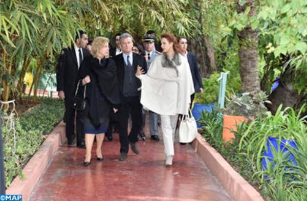 الأميرة للا سلمى والسيدة دومينيك وتارا تزوران حديقة ماجوريل التاريخية