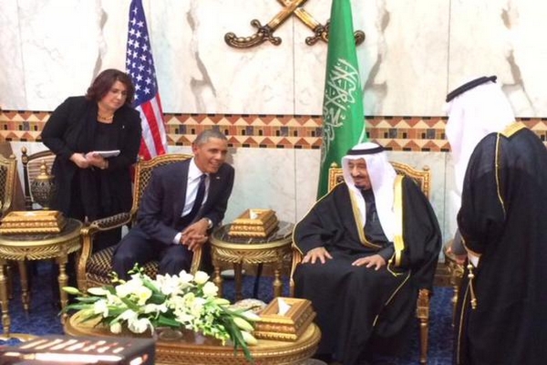 العاهل السعودي يستقبل أوباما