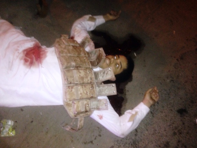 جثة الارهابي منفذ الهجوم على الحسينية في السعودية