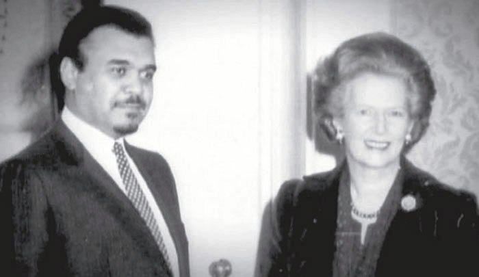 ثاتشر وبندر بن سلطان في أول لقاء 