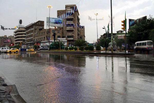 إحدى مناطق بغداد وقد أغرقتها مياه الأمطار
