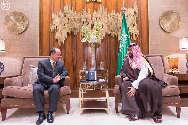 الأمير محمد بن سلمان يلتقي رئيس إقليم كردستان