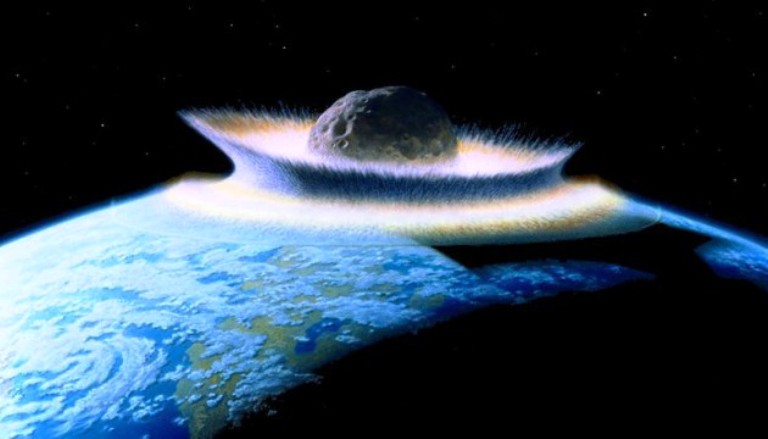 صورة تمثيلية لنيزك ضخم يمكن أن يضرب كوكب الارض 