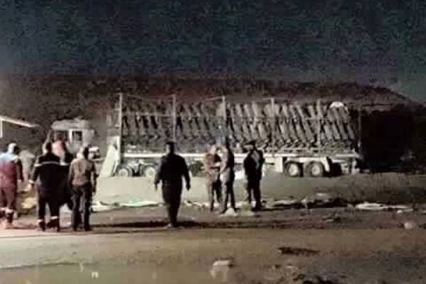 شاحنة الصواريخ التي قصفت مخيم ليبرتي الحرية للاجئين الإيرانيين في بغداد