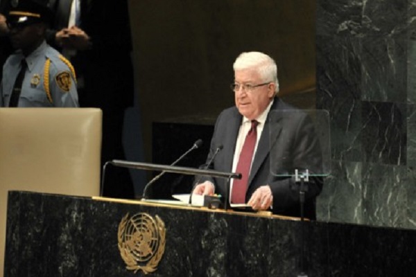 معصوم يلقي كلمة العراق في الامم المتحدة