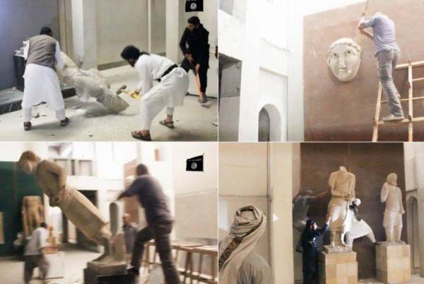 عناصر داعش يحطمون متحف الموصل التاريخي