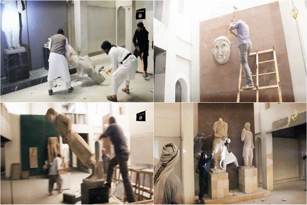 داعش عناصره يحطمون متحف الموصل التاريخي
