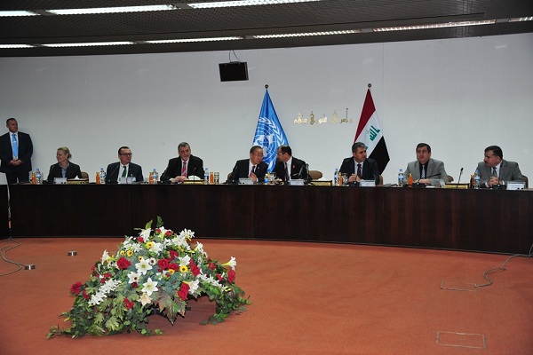 بان خلال اجتماعه مع رئاسة البرلمان العراقي ورؤساء الكتل البرلمانية