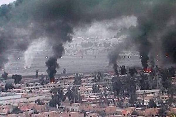 حرائق القتال بين القوات العراقية وداعش في بيجي 