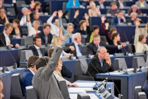 البرلمان الأوروبي خلال التصويت 