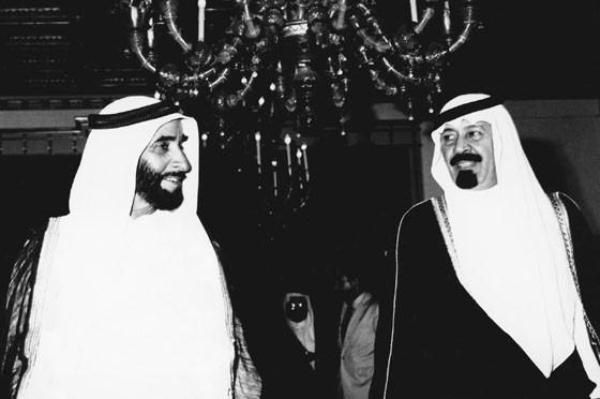 الملك السعودي الراحل عبدالله بن عبدالعزيز والشيخ زايد