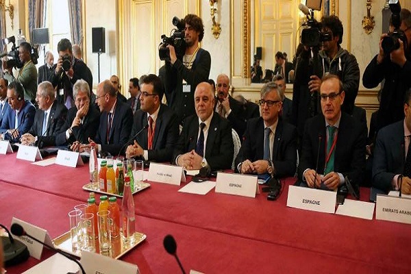العبادي خلال اجتماع باريس لمحاربة داعش