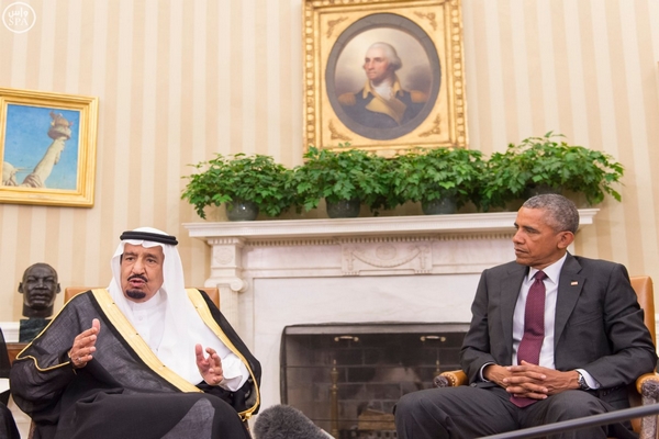 خلال استقبال اوباما العاهل السعودي