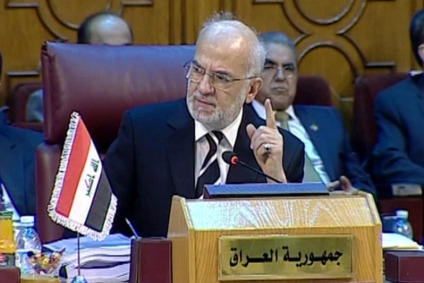 الجعفري يلقي كلمته امام مجلس الجامعة العربية في القاهرة