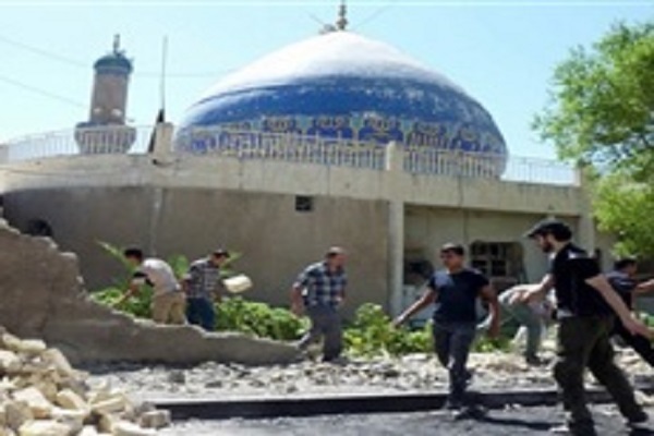 مسجد للسنة بمحافظة ديالى اثر تفجيره