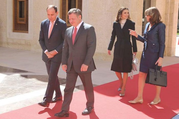 عاهل الأردن ورانيا العبدالله في استقبال رئيس ألبانيا وزوجته