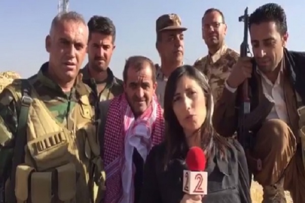 مراسلة القناة الاسرائيلية الثانية بين عسكريي قوات البيشمركة في معركة الموصل