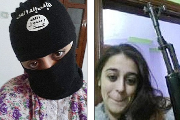شاكيل بلا حجاب ثم بغطاء رأس راية داعش