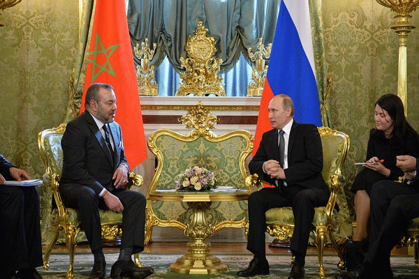 لقاء قمة جمع الزعيمين الروسي والمغربي