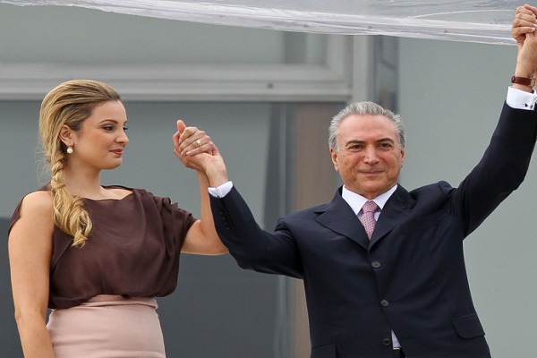 ميشال تامر رئيس البرازيل المؤقت وزوجته