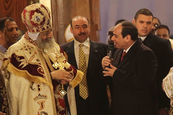 زيارة سابقة للرئيس السيسي إلى الكنيسة القبطية