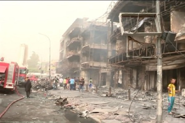 الكرادة وسط بغداد كما بدت اليوم بعد التفجير
