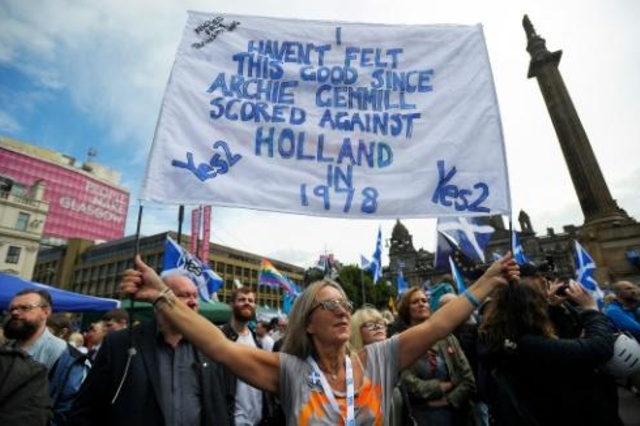 آلاف المتظاهرين في غلاسكو للمطالبة باستفتاء ثان حول استقلال اسكتلندا