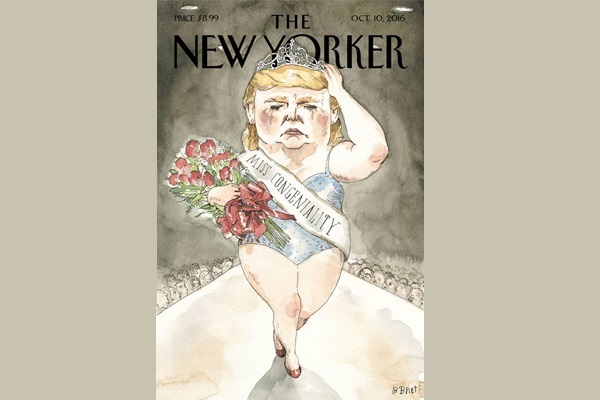 غلاف مجلة نيويوركر يظهر ترامب كملكة جمال بدينة