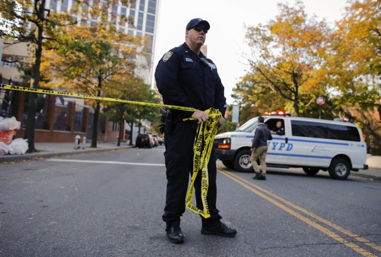 الشرطة في موقع الحادث جنوب مانهاتن