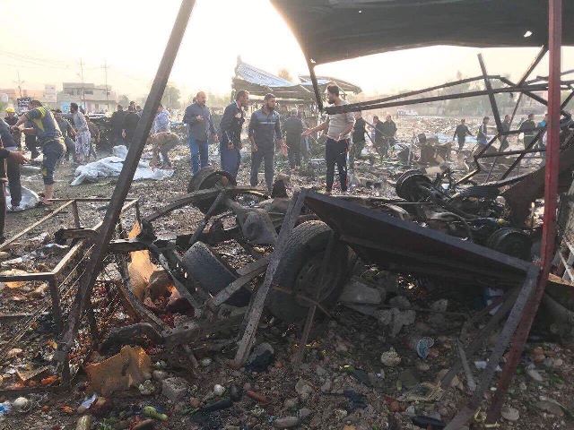 مائة قتيل وجريح بانفجار في مدينة عراقية متنازع عليها