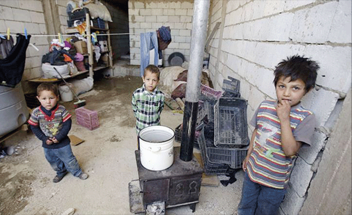 اطفال سوريون شردتهم الحرب الأهلية 
