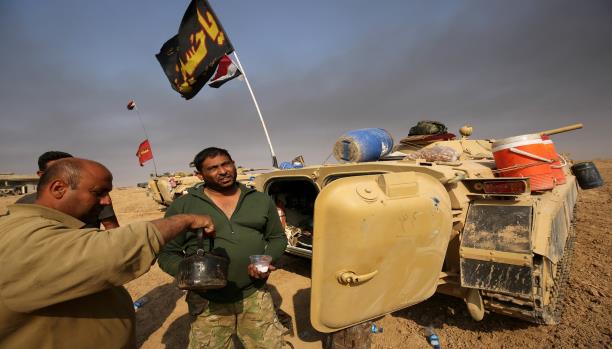 الحشد الشعبي قواته في جبهة معارك تحرير الموصل