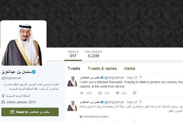 الملك سلمان يتصدّر تويتر بأكبر عدد من إعادة التغريد