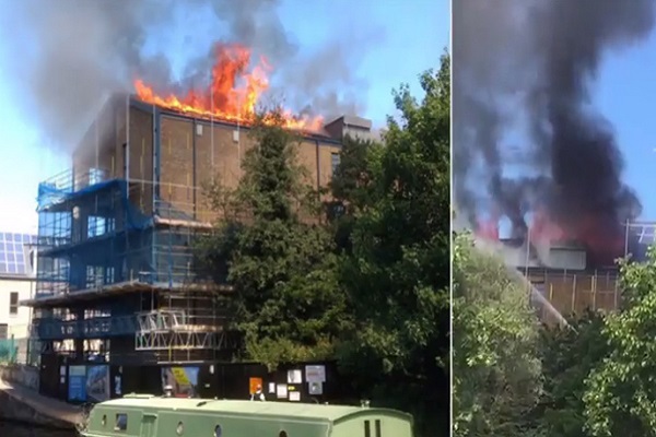 حريق يلتهم شققًا سكنية في شرق لندن