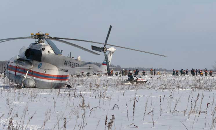 كثافة الثلوج تعيق التحقيق في تحطم طائرة الركاب الروسية