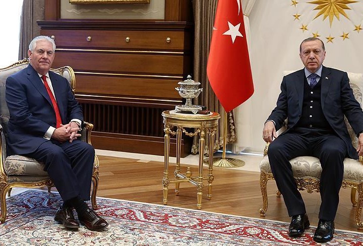 تيلرسون يلتقي اردوغان في محاولة لتهدئة العلاقات