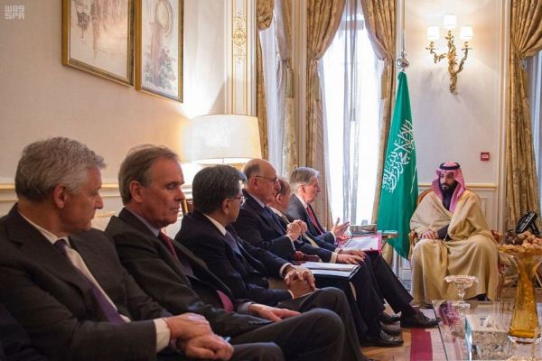ولي العهد السعودي يلتقي وزير الخزانة البريطاني