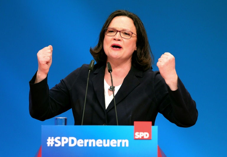 اندريا ناليس أول امرأة على رأس الحزب الاشتراكي الديموقراطي الألماني