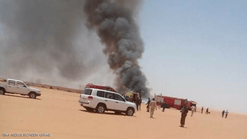 ثلاثة قتلى في تحطم طائرة شحن عسكرية في جنوب ليبيا