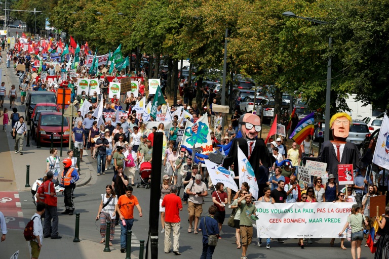 نحو 1400 شخص يتظاهرون ضد ترمب في بروكسل
