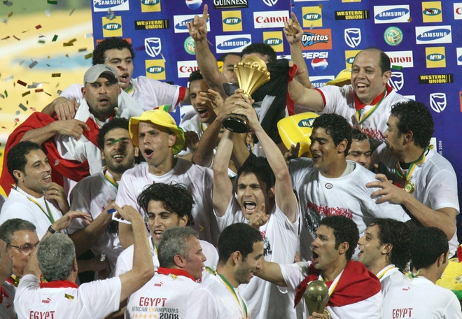 من مراسم تتويج منتخب مصر بكأس أفريقيا 2008