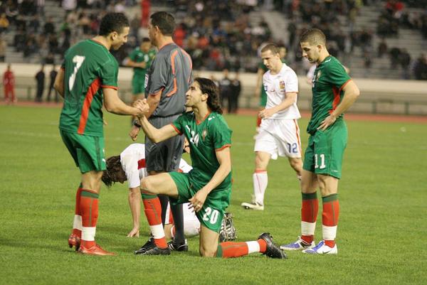 لاعبو المغرب بعد احدى المباريات 