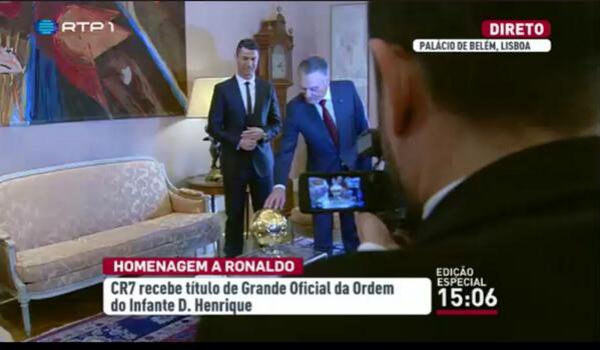 رونالدو في القصر الرئاسي في البرتغال