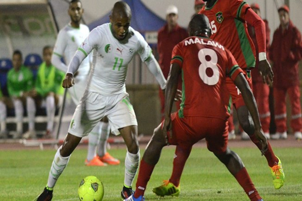 جانب من مباراة المنتخب الجزائري والمالاوي