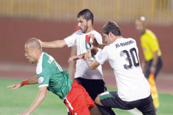 من مباراة الوحدات ومنشية بني حسن في الدوري الأردني